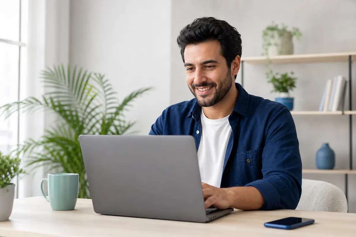 Online eğitimle sertifika sürecine katılan bir kişi